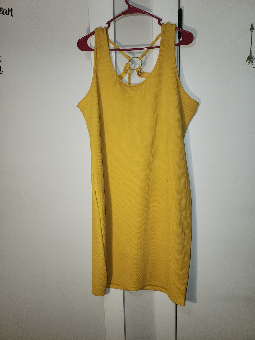 Sunshine Yellow Mini Tank Dress with Ring-Back Detail